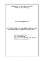 Một số biện pháp nâng cao hiệu quả hoạt động của trung tâm học tập cộng đồng cấp xã