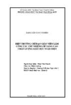 Hiệu trưởng chỉ đạo giáo viên làm công tác chủ nhiệm lớp nâng cao chất lượng giáo dục toàn diện ở trường tiểu học nga liên 2