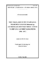 Thực trạng, một số yếu tố liên quan, thành phần loài nấm malassezia spp gây bệnh lang ben ở học sinh 11   15 tuổi và hiệu quả can thiệp tại hải phòng (2016   2017)