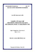 Nghiên cứu bào chế viên phóng thích kéo dài chứa metoprolol 50 mg và amlodipin 5 mg