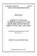 Nghiên cứu ứng dụng cố định ngoài kéo da tự chế trong điều trị vết thương thiếu da vùng cẳng   bàn chân