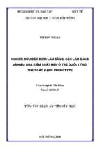 Nghiên cứu đặc điểm lâm sàng, cận lâm sàng và hiệu quả điều trị kiểm soát hen ở trẻ dưới 5 tuổi theo các dạng phenotype