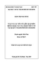 Tỉ lệ và yếu tố liên quan đến bệnh chàm tay của nhân viên y tế tại quận 5 thành phố hồ chí minh