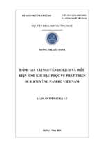 đánh giá tài nguyên du lịch và điều kiện sinh khí hậu phục vụ phát triển du lịch vùng nam bộ việt nam