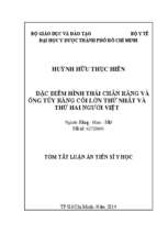 đặc điểm hình thái chân răng và ống tủy răng cối lớn thứ nhất và thứ hai người việt