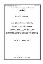 Nghiên cứ vai trò của nhiễ loạn tần số tim trong tiên lượng tử vong bệnh nhân sa nh i má cơ tim cấp