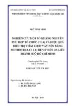 Nghiên cứu một số kháng nguyên phù hợp tổ chức (hla) và hiệu quả điều trị viêm khớp vảy nến bằng methotrexat tại bệnh viện da liễu thành phố hồ chí minh