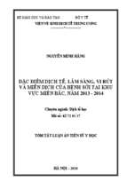 đặc điểm dịch tễ, lâm sàng, vi rút và miễn dịch của bệnh sởi tại khu vực miền bắc việt nam, năm 2013   2014