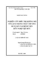 Nghiên cứu điều trị không mổ vỡ lách trong chấn thương bụng kín tại bệnh viện hữu nghị việt đức