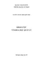 Khái lược về khoa học quản lý