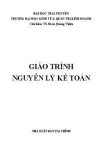 Giáo trình nguyên lý kế toán