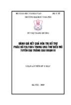 đánh giá kết quả điều trị bổ trợ phác đồ folfox4 trong ung thư biểu mô tuyến đại tràng giai đoạn iii