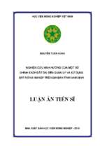 Nghiên cứu ảnh hưởng của một số chính sách đất đai đến quản lý và sử dụng đất nông nghiệp trên địa bàn tỉnh nam định