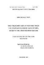 Thực trạng điều kiện an toàn thực phẩm các cơ sở sản xuất rượu tại xã vũ tiến, huyện vũ thư, tỉnh thái bình năm 2018.