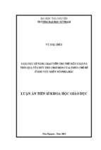 Giáo dục kĩ năng giao tiếp cho trẻ mẫu giáo 5 6 tuổi qua tổ chức trò chơi đóng vai theo chủ đề ở khu vực miền núi phía bắc