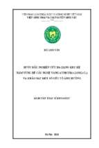 (Luận văn thạc sĩ) Bước đầu nghiên cứu đa dạng khu hệ nấm vùng rễ cây nghệ vàng (Curcumalonga L.) và khảo sát một số yếu tố ảnh hưởng