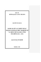 đánh giá kết quả phẫu thuật milligan morgan điều trị bệnh trĩ tại bệnh viện đa khoa tỉnh thái bình (2016   2018)