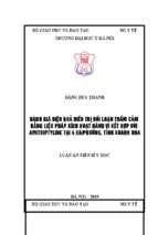 đánh giá hiệu quả điều trị rối loạn trầm cảm bằng liệu pháp kích hoạt hành vi kết hợp với amitriptyline tại 4 xã phường, tỉnh khánh hòa