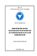Nghiên cứu đặc điểm lâm sàng, cận lâm sàng và kết quả điều trị phẫu thuật ung thư biểu mô tế bào gan tái phát sau mổ tại bệnh viện việt đức.