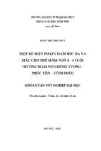 Một số biện pháp chăm sóc da và mắt cho trẻ 3 – 4 tuổi ở trường mầm non hùng vương – phúc yên – vĩnh phúc