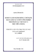 Hành vi cạnh tranh không lành mạnh trong lĩnh vực sở hữu công nghiệp theo pháp luật việt nam và thực tiễn áp dụng