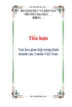 Tiểu luận văn hóa giao tiếp trong kinh doanh của 3 miền việt nam