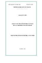 Quản lý chất thải rắn sinh hoạt tại thị xã bến cát, tỉnh bình dương đến năm 2030