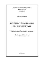 Khoá luận tốt nghiệp tiếp nhận vở kịch hamlet của w shakspeare