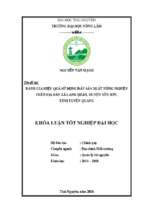 đánh giá hiệu quả sử dụng đất sản xuất nông nghiệp trên địa bàn xã lang quán, huyện yên sơn, tỉnh tuyên quang