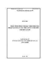 Phân tích tĩnh võm đặc theo phương pháp nguyên lý cực trị gauss có kể đến chuyển vị lớn