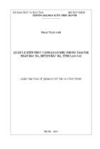 Quản lý kiến trúc cảnh quan khu trung tâm thị trấn bắc hà, huyện bắc hà, tỉnh lào cai