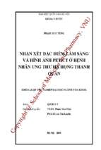Nhận xét đặc điểm lâm sàng và hình ảnh pet ct ở bệnh nhân ung thư hạ họng thanh quản