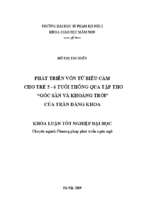 Phát triển vốn từ biểu cảm cho trẻ 5   6 tuổi thông qua tập thơ “góc sân và khoảng trời” của trần đăng khoa