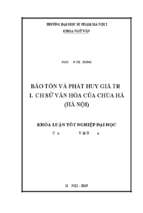 Bảo tồn và phát huy giá trị lịch sử   văn hóa của chùa hà