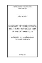 Diễn ngôn về tính dục trong tiểu thuyết đức thánh trần của trần thanh cảnh