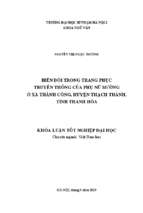 Biến đổi trong trang phục truyền thống của phụ nữ mường ở xã thành công, huyện thạch thành, tỉnh thanh hóa