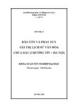 Bảo tồn và phát huy giá trị lịch sử văn hóa của chùa đậu