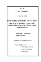 đánh giá hiệu quả thông khí của mask thanh quản supreme trong phẫu thuật trẻ em tại bệnh viện đa khoa tỉnh thái bình.