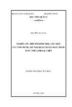 Nghiên cứu biến đổi hình thái, cấu trúc của tinh trùng, mô tinh hoàn chuột nhắt trắng được lạnh sau chết.