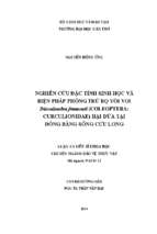 Nghiên cứu đặc tính sinh học và biện pháp phòng trừ bọ vòi voi diocalandra frumenti (coleoptera curculionidae) hại dừa tại đồng bằng sông cửu long