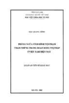 Phòng ngừa tình hình tội phạm tham nhũng trong hoạt động tư pháp ở việt nam hiện nay