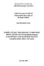 Nghiên cứu đặc tính sinh học và biện pháp phòng trừ bọ vòi voi diocalandra frumenti (coleoptera curculionidae) hại dừa tại đồng bằng sông cửu long tt