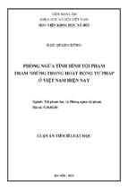 Phòng ngừa tình hình tội phạm tham nhũng trong hoạt động tư pháp ở việt nam hiện nay tt