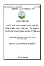 Nghiên cứu thành phần hóa học và một số tác dụng sinh học của ba loài thuộc chi gynostemma blume ở việt nam tt
