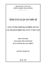 Tăng cường minh bạch thông tin tại các doanh nghiệp nhà nước ở việt nam tt