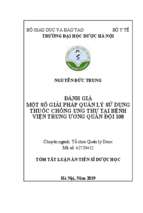 đánh giá một số giải pháp quản lý sử dụng thuốc chống ung thư tại bệnh viện trung ương quân đội 108 tt