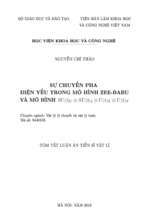 Sự chuyển pha điện yếu trong mô hình zee babu và mô hình su(3)c x su(3)l x u(1)x x (1)n tt