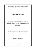 Analysis of transaction costs in international trade and practice in vietnam