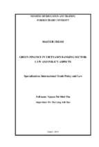 Green finance in vietnam's banking sector law and policy aspects