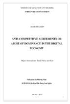 Anti competitive agreements or abuse of dominance in the digital economy